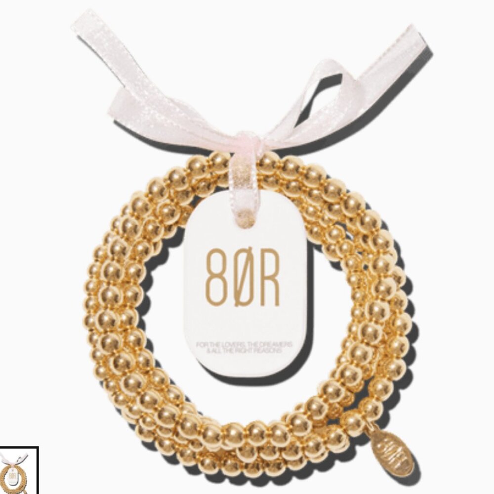 8 Other Reasons 5 Gold Plated Stretch Bracelets (set of 5)